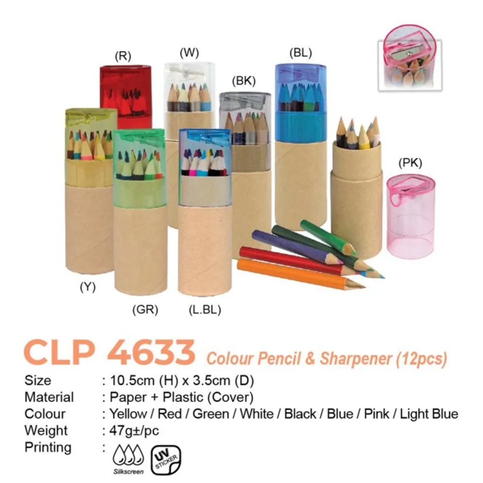 CLP 4633 Colour Pencil & Sharpener (12pcs)