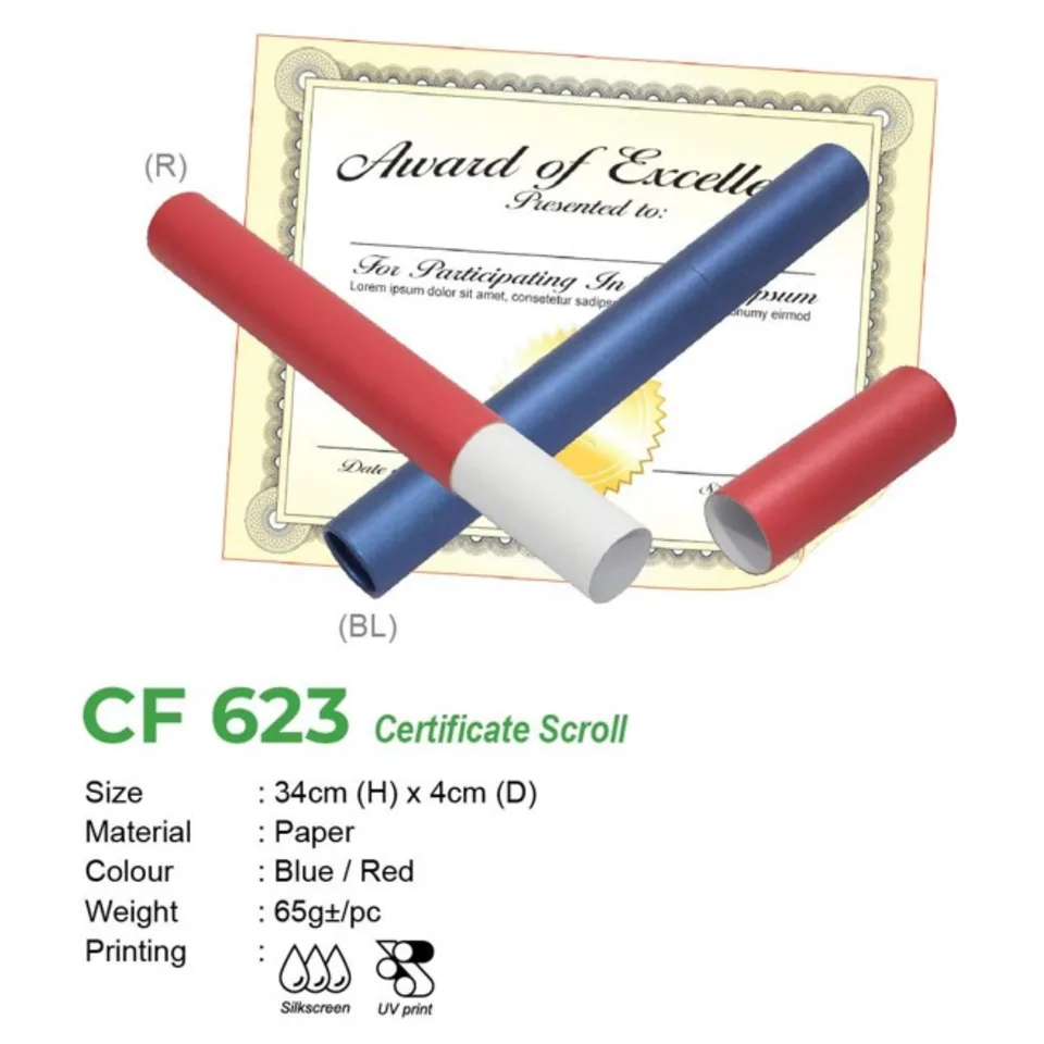 CF 623 Certificate Scroll