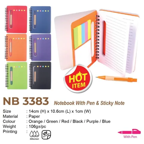 NB 3383 Notebook With Pen & Sticky Note