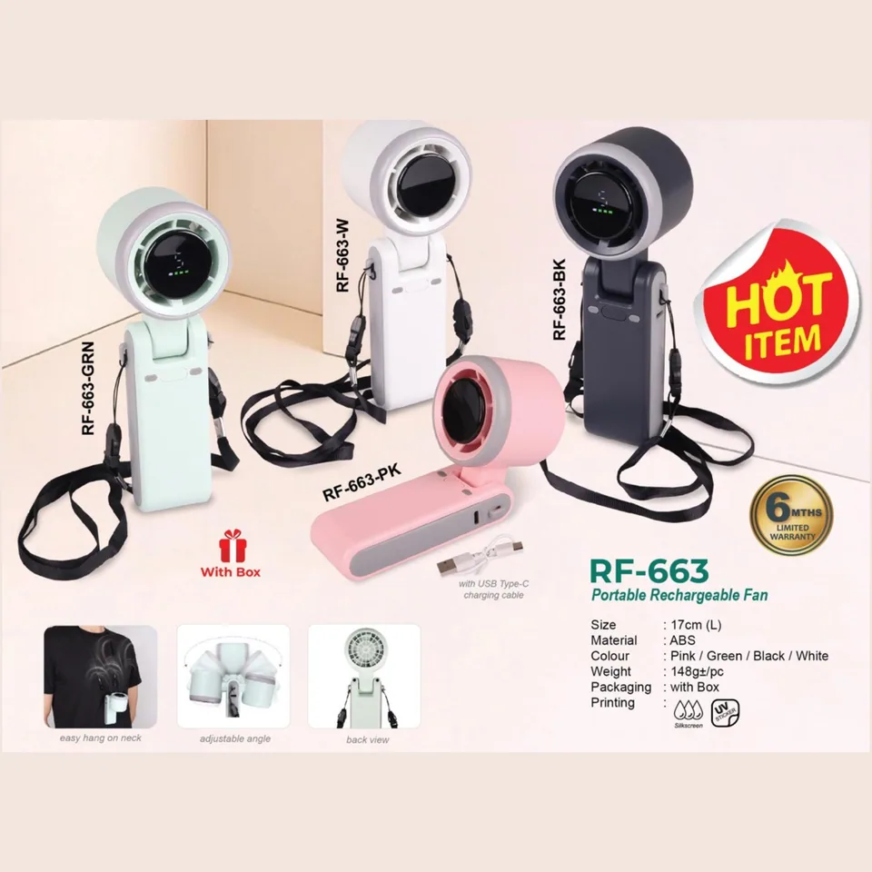 RF 663 Portable Rechargeable Fan