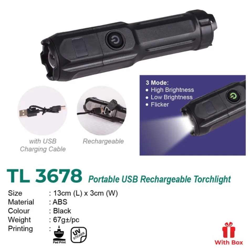 TL 3678 Portable USB Rechargeable Torchlight