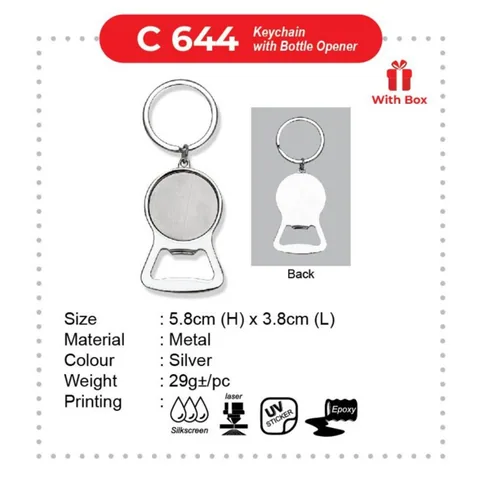 C 644 Keychain with Bottle Opener