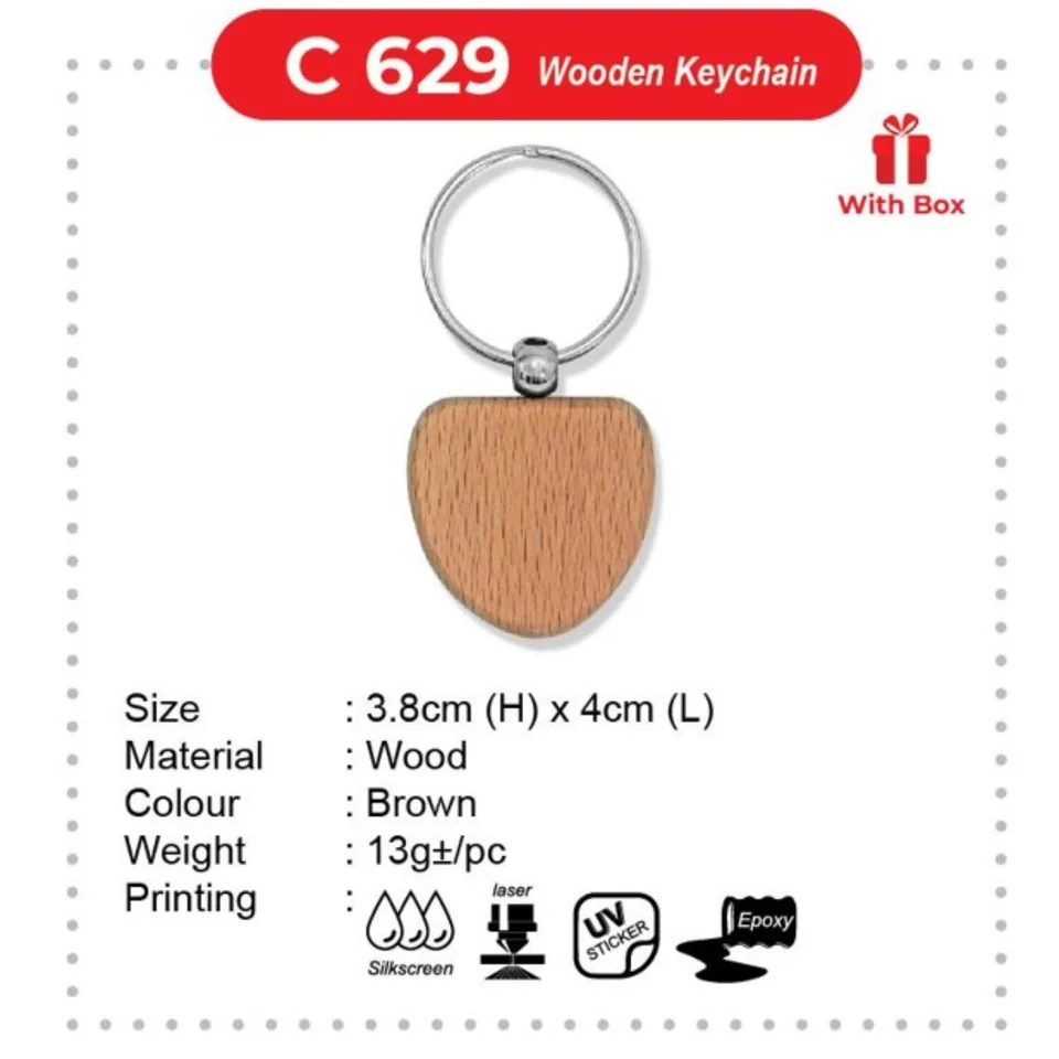 C 629 Wooden Keychain