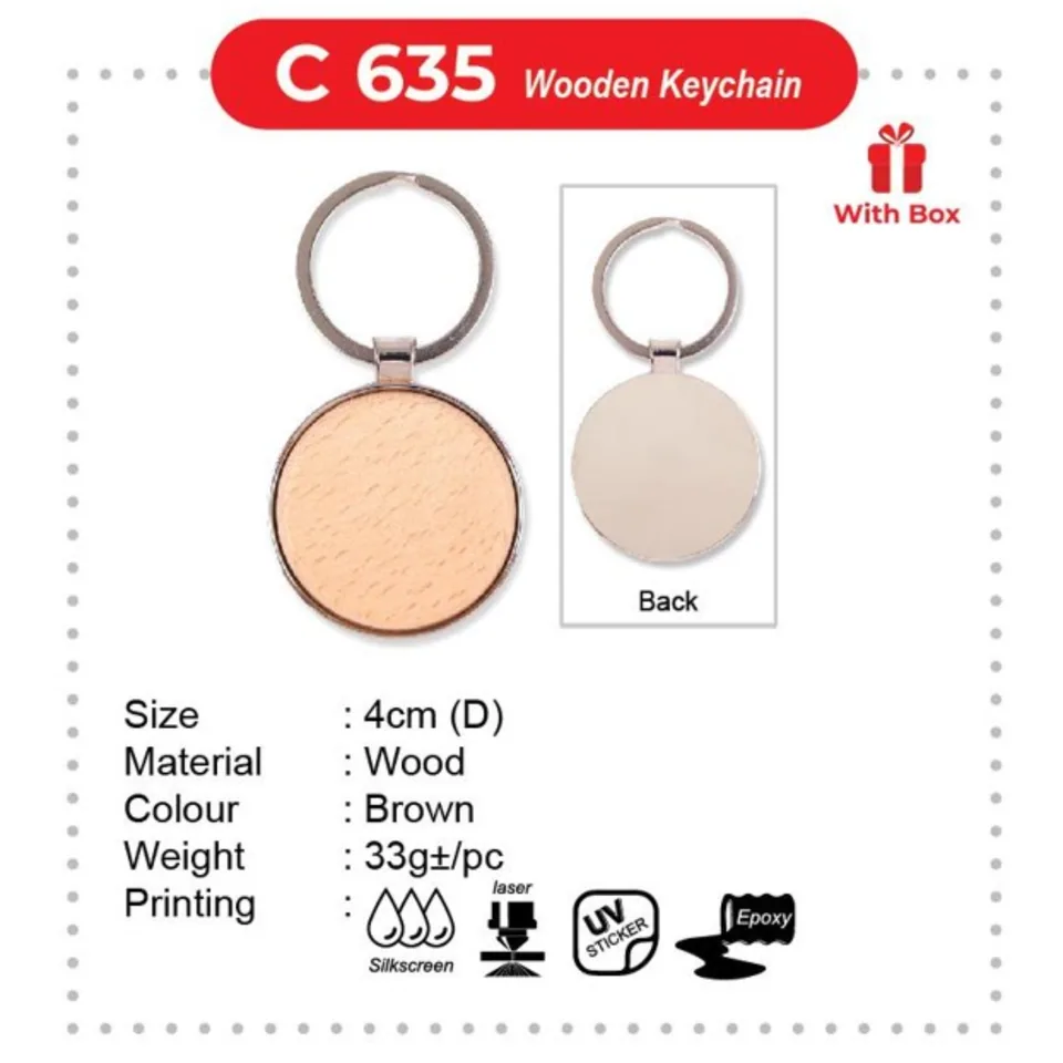 C 635 Wooden Keychain