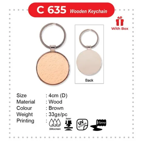 C 635 Wooden Keychain