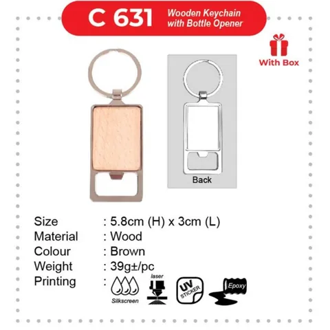 C 631 Wooden Keychain with Bottle Opener