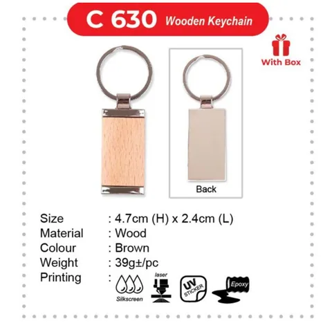 C 630 Wooden Keychain