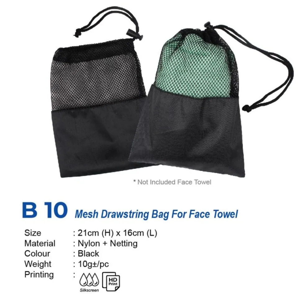 B 10 Mesh Drawstring Bag For Face Towel