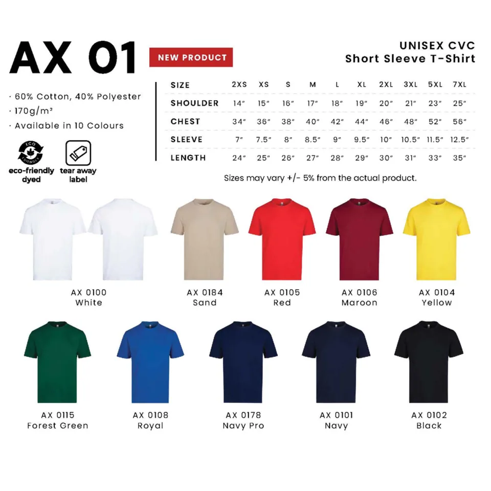 AX 01 UNISEX CVC Short Sleeve T-Shirt
