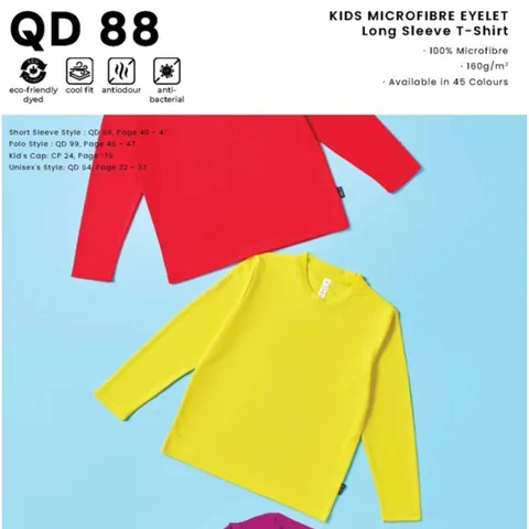 QD 88 KIDS MICROFIBRE EYELET Long Sleeve T-Shirt