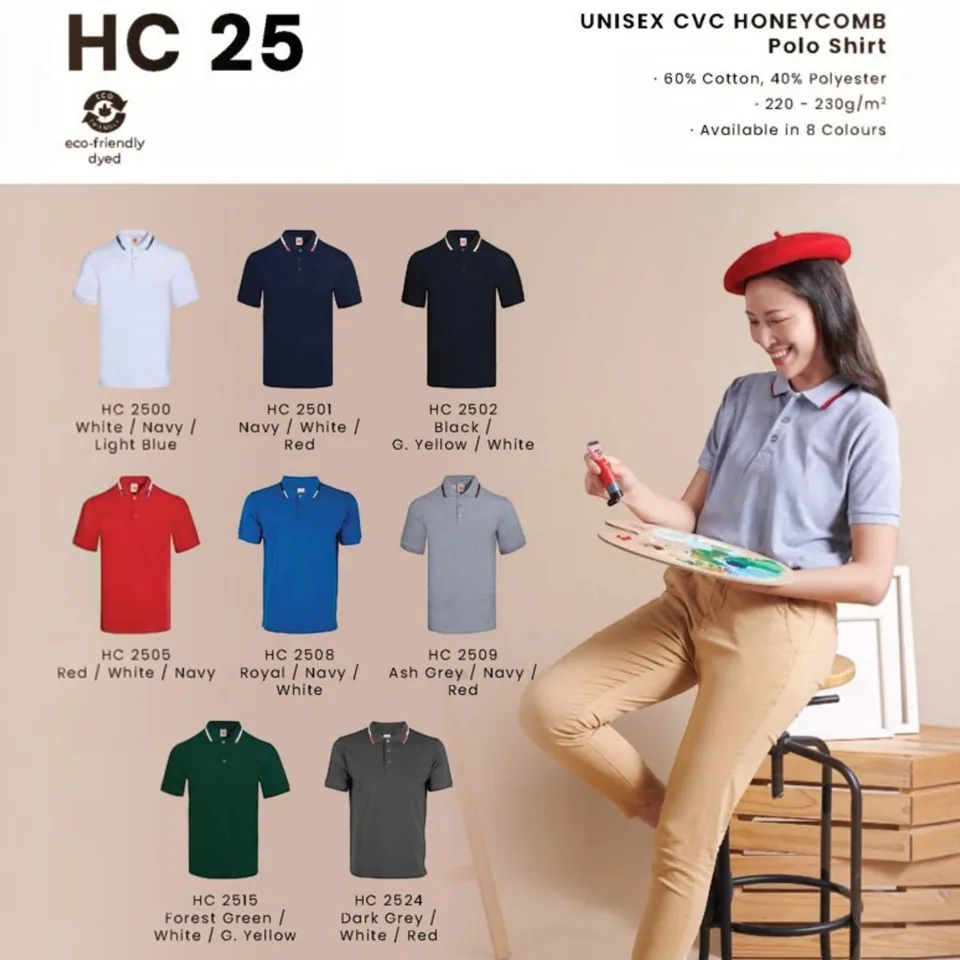 HC 25 UNISEX CVC HONEYCOMB Polo Shirt