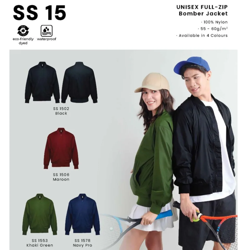 SS 15 UNISEX FULL-ZIP Bomber Jacket