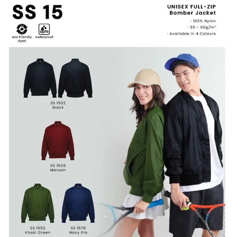 SS 15 UNISEX FULL-ZIP Bomber Jacket
