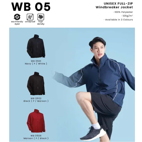 WB 05 UNISEX FULL-ZIP Windbreaker Jacket