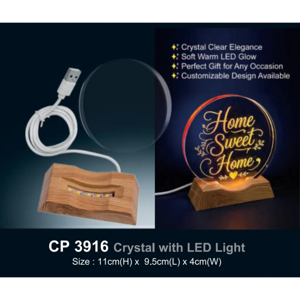 Crystal with LED Light
