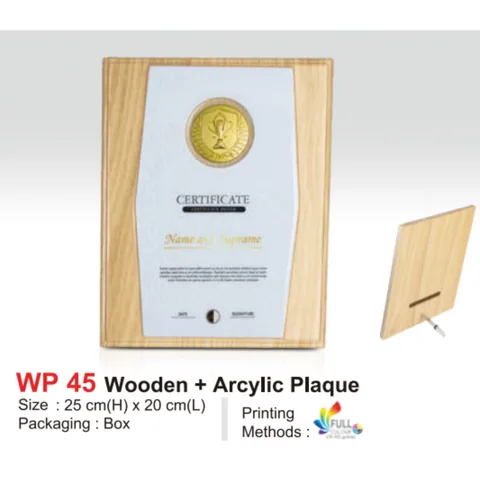 Wooden + Arcylic Plaque
