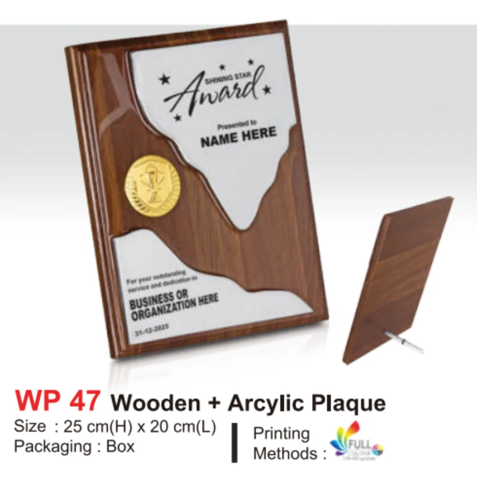Wooden + Arcylic Plaque