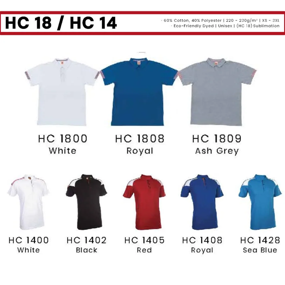 HC 18 / HC 14 Unisex Sublimation