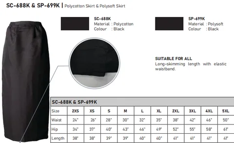 SC-688K Long Skirt (PolyCotton)