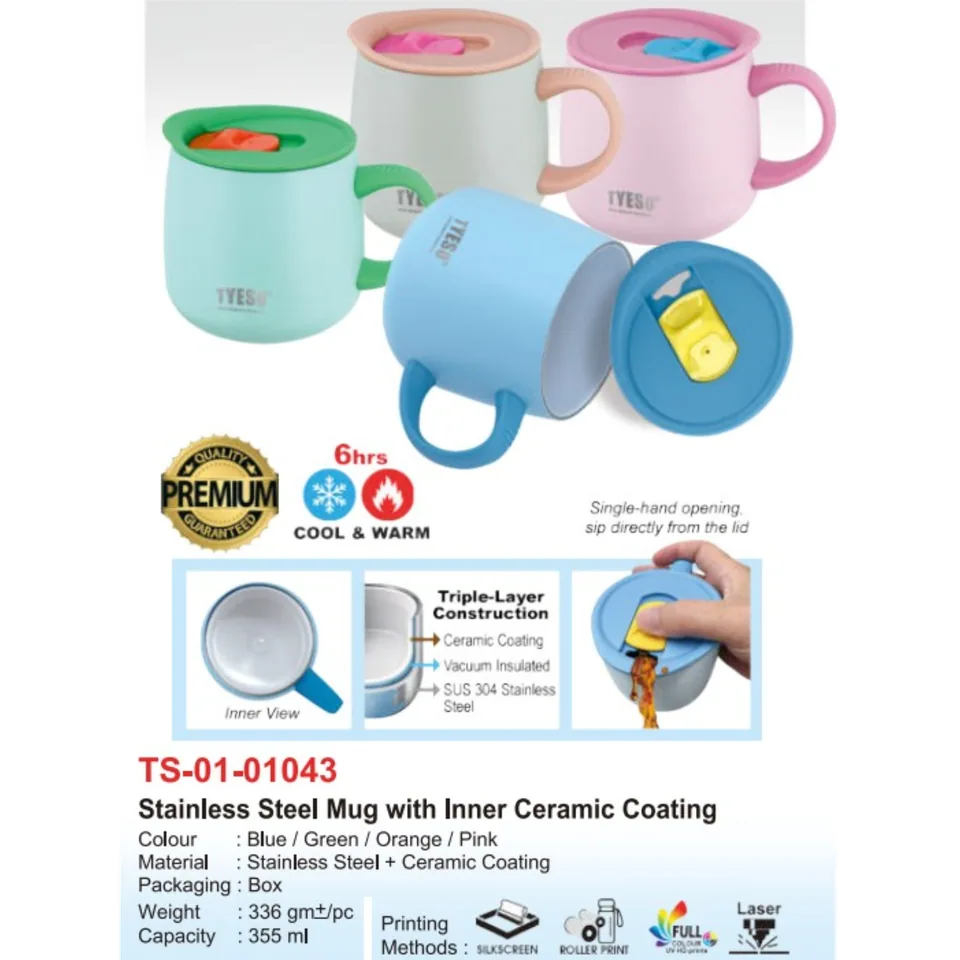 TS-01-01043 Stainless Steel Mug with Inner Ceramic Coating