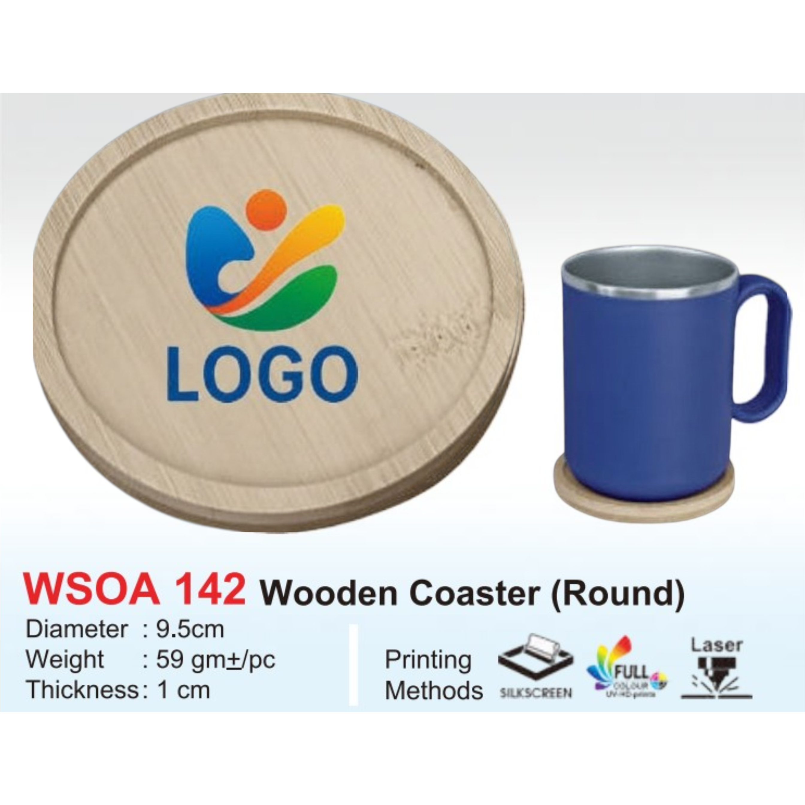 ASOA 142 Wooden Coaster