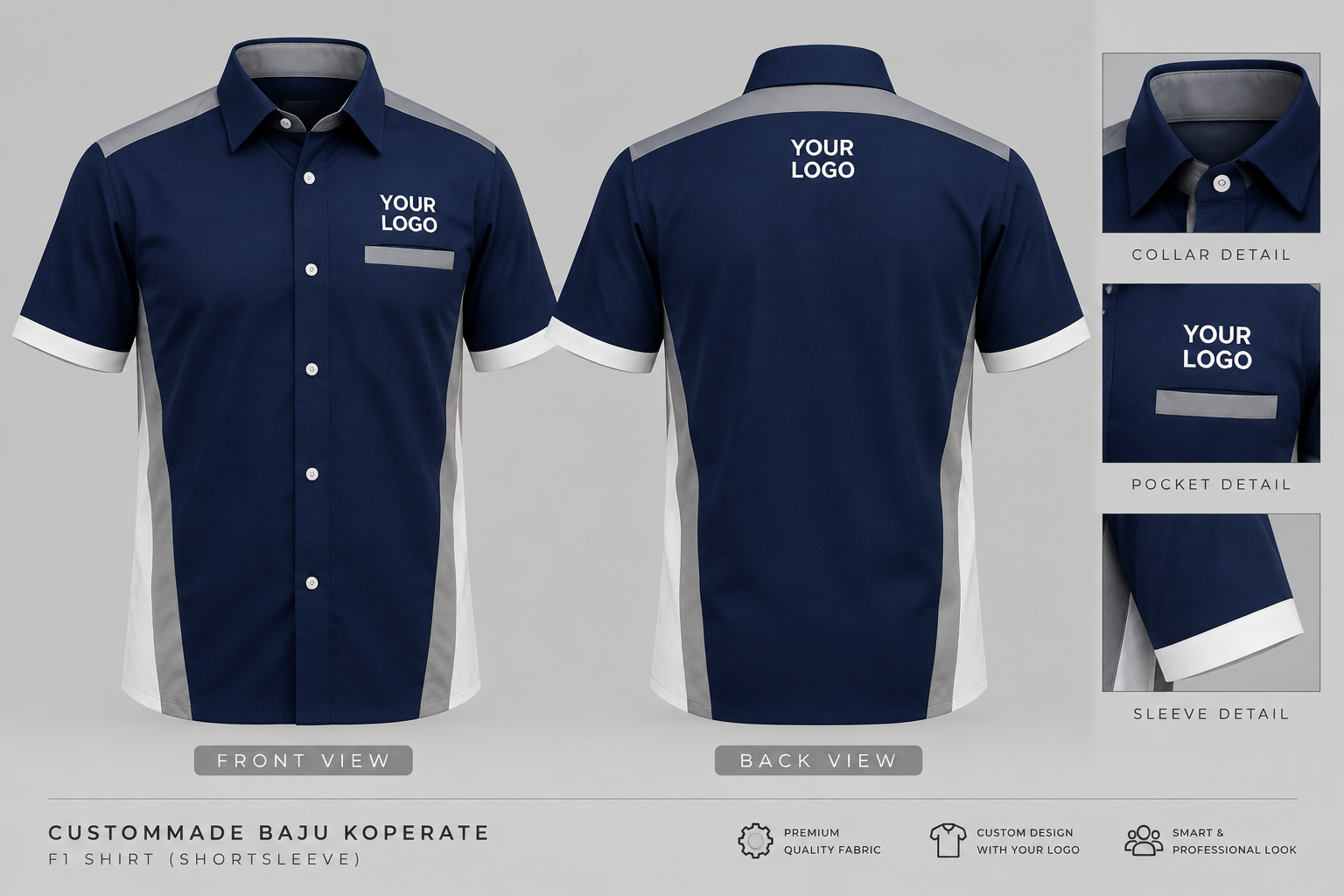 CUSTOMMADE BAJU KOPERATE (SHORTSLEEVE)