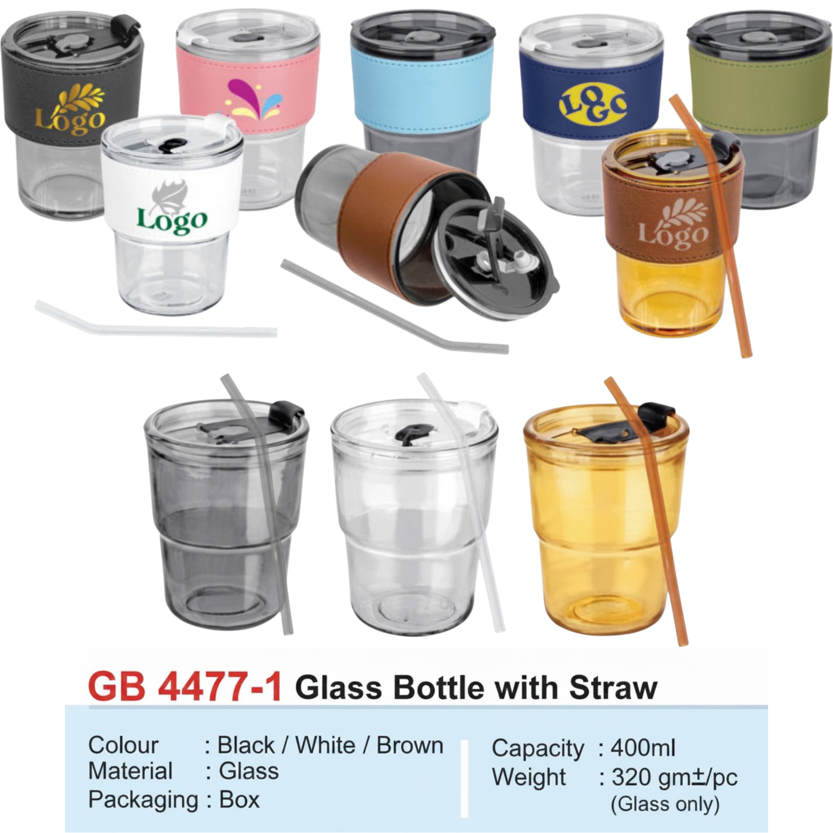 GB 4477-1 Glass Bottle with Straw