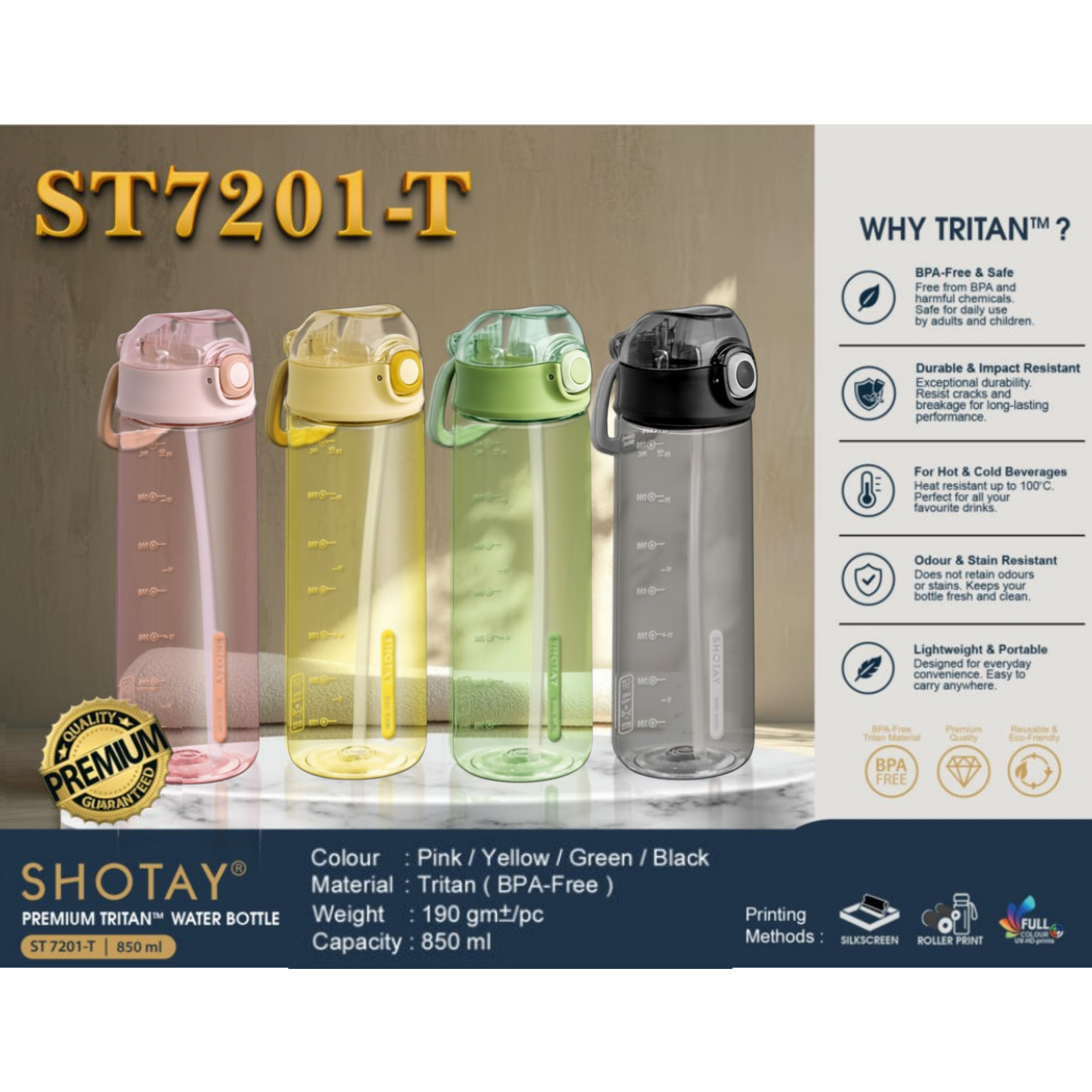 ST 7201-T Shotay Premium Tritan Water Bottle