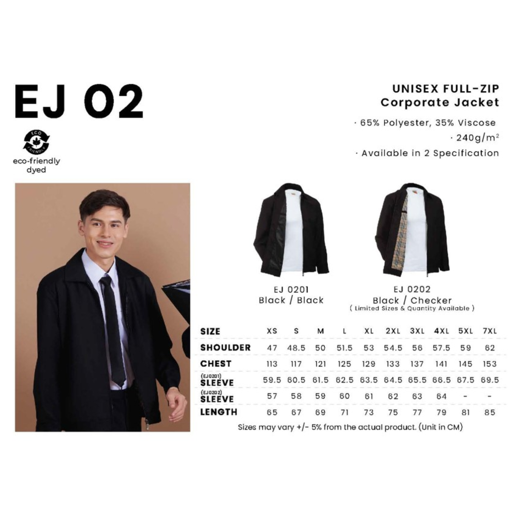 EJ 02 UNISEX FULL-ZIP Corporate Jacket