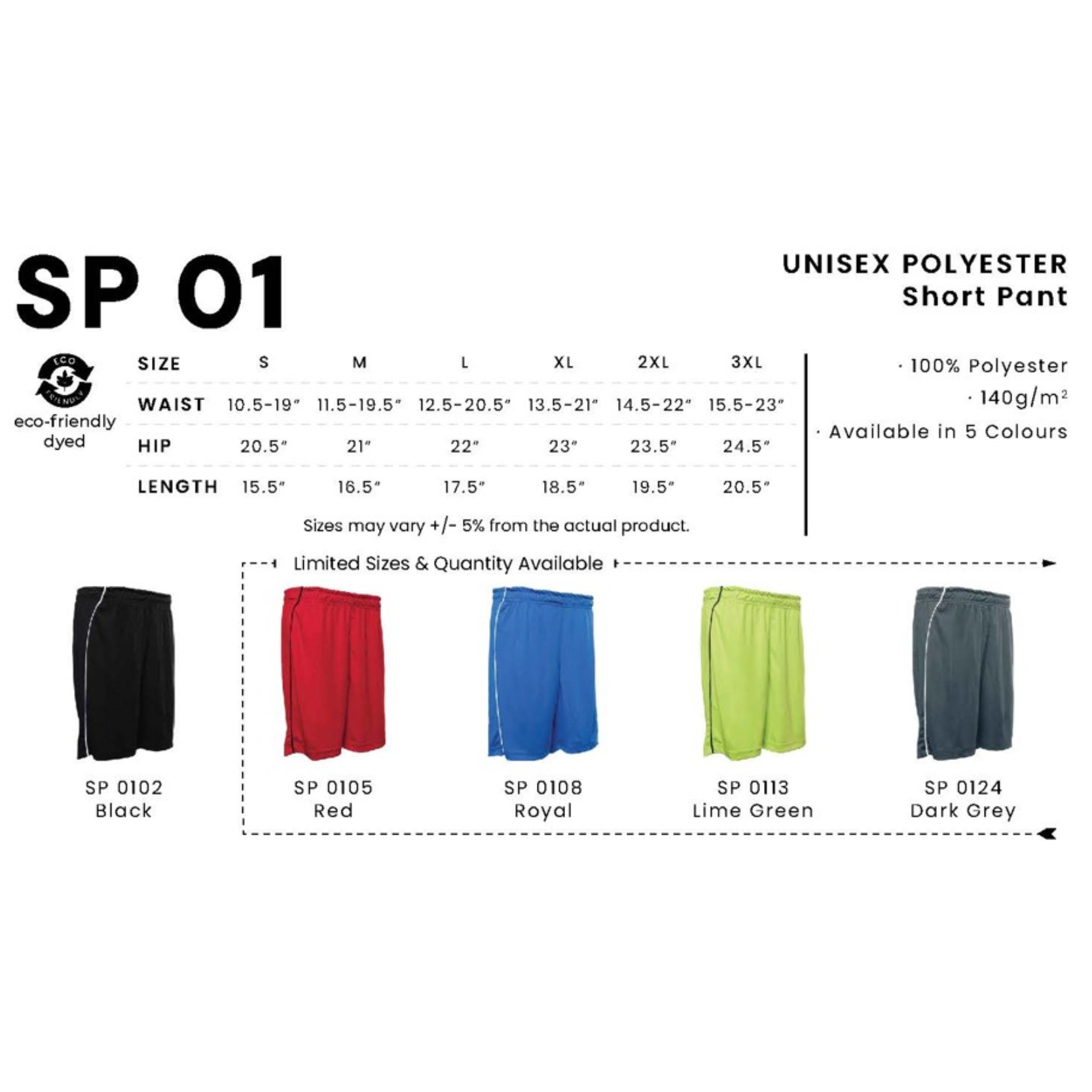 SP 01 UNISEX POLYESTER Short Pant