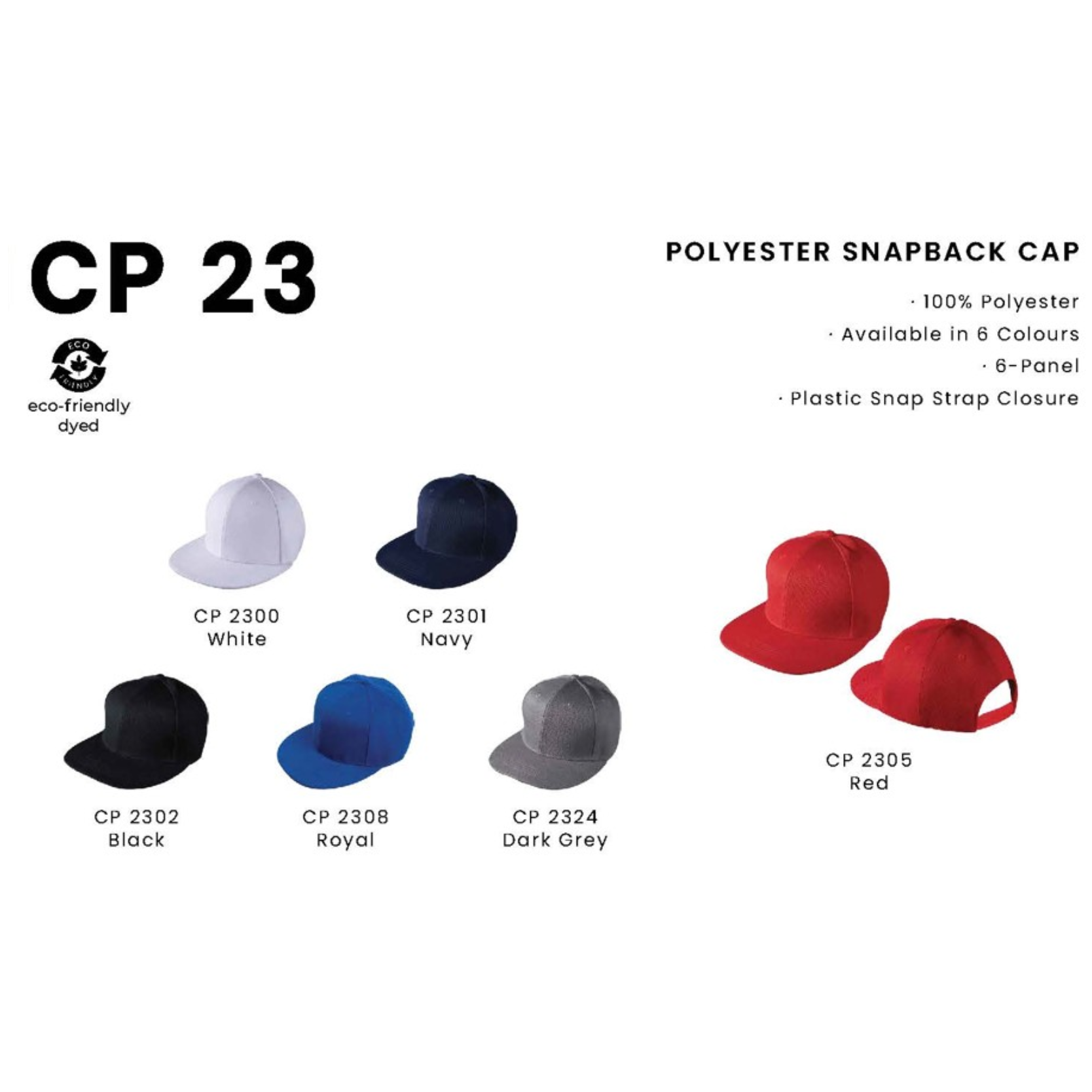CP 23 POLYESTER SNAPBACK CAP