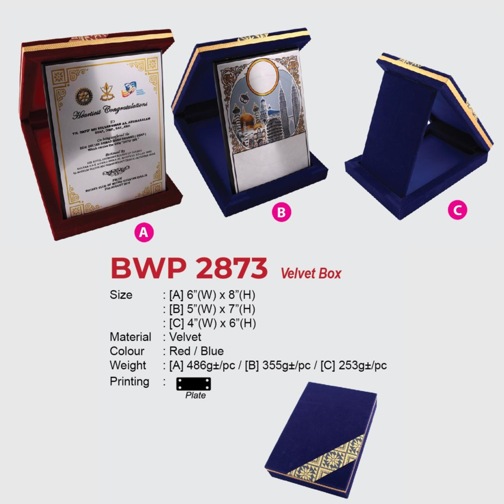 BWP 2873 Velvet Box