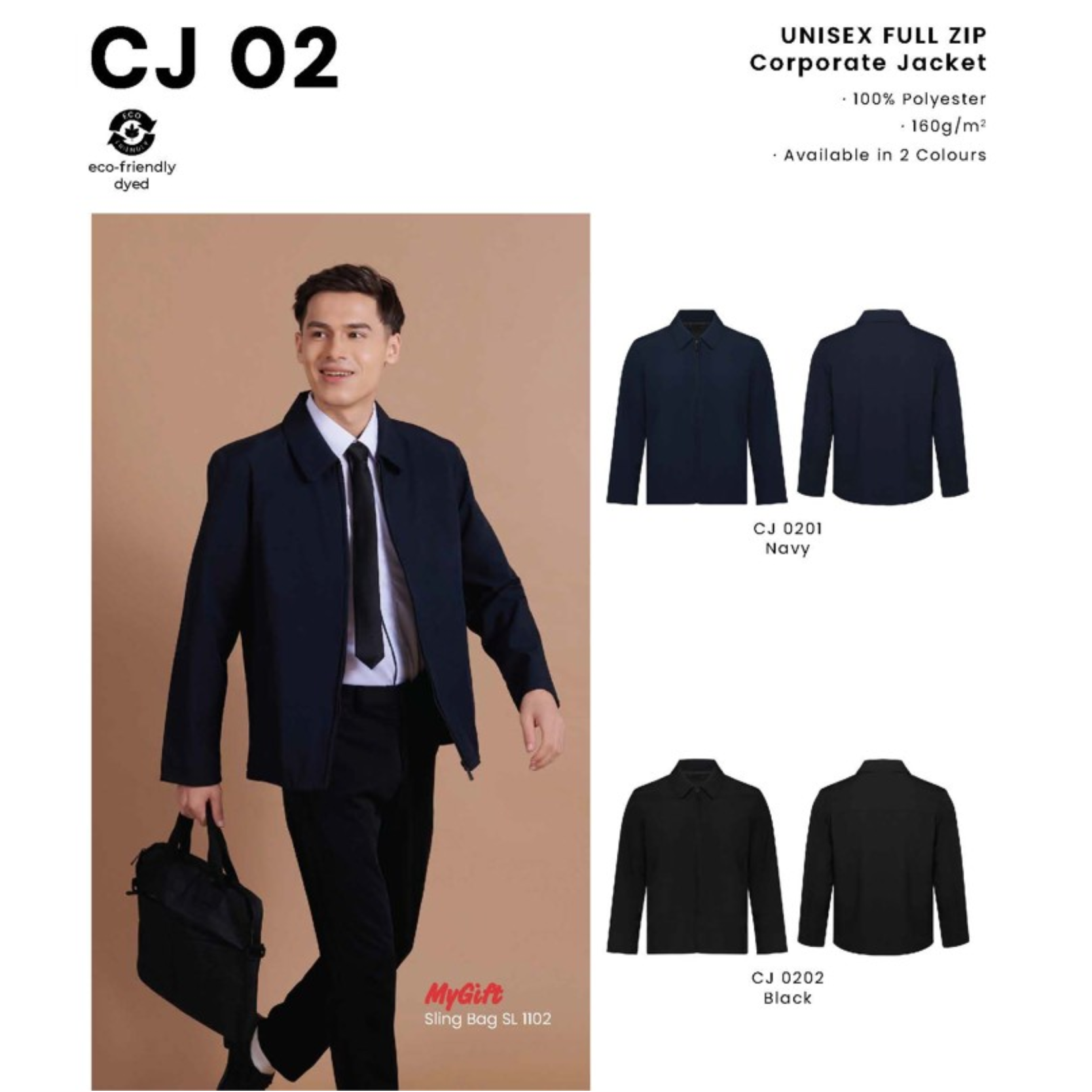 CJ 02 UNISEX FULL ZIP Corporate Jacket