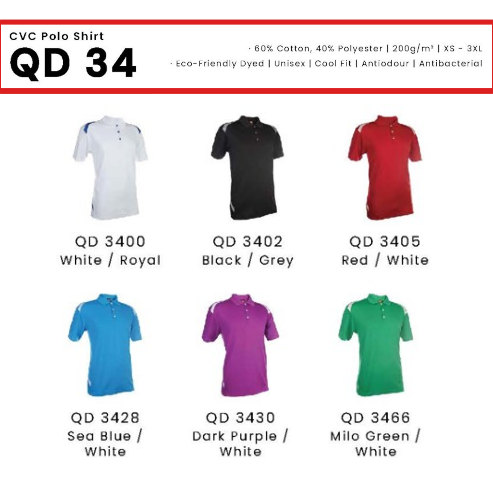 QD 34 CVC Polo Shirt