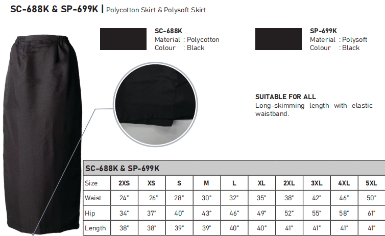 SC-688K Long Skirt (PolyCotton)