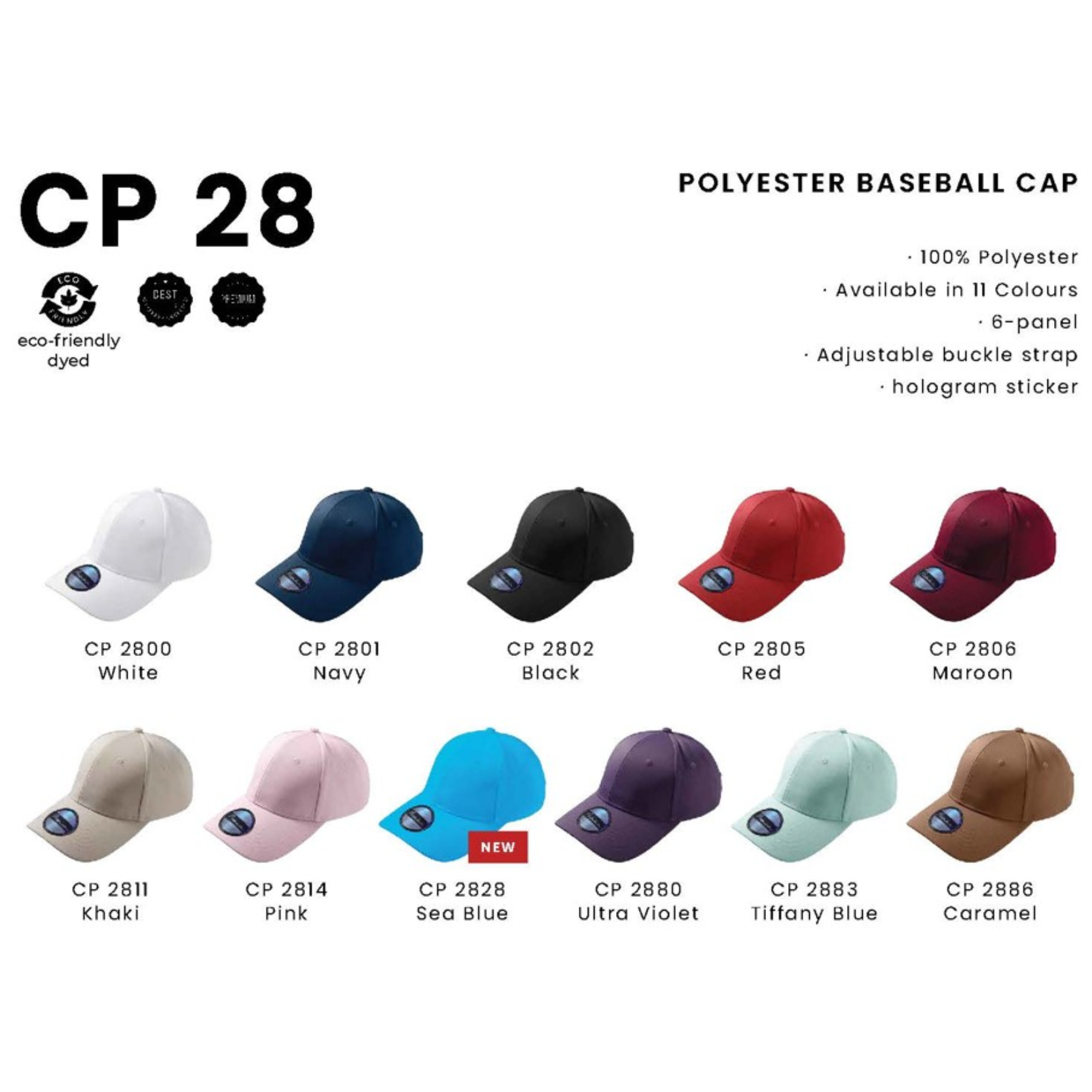 CP 28 POLYESTER BASEBALL CAP