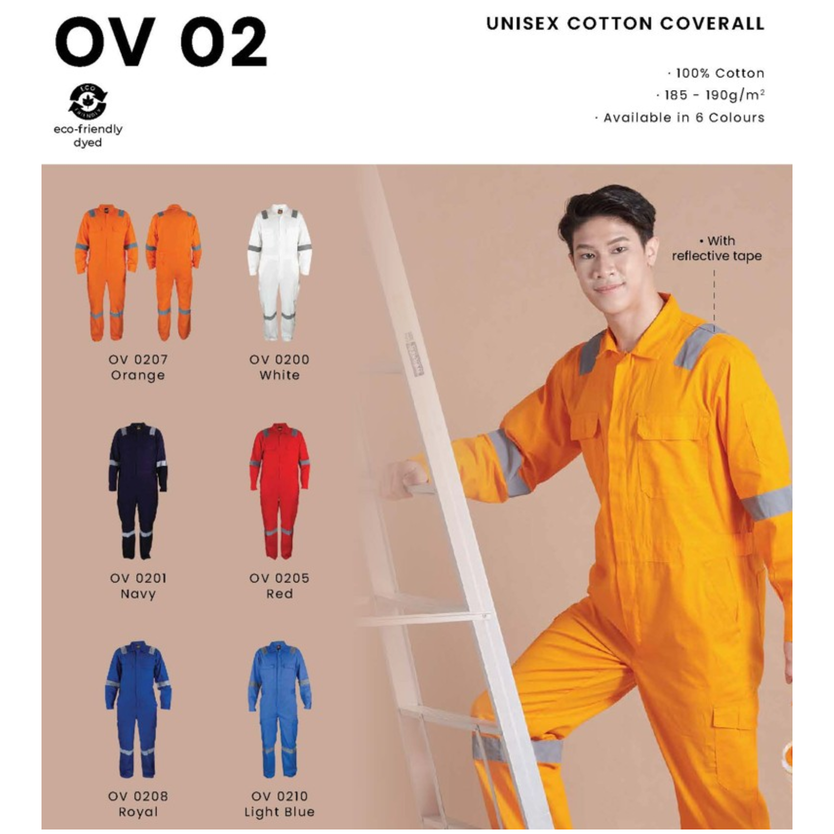 OV 02 UNISEX COTTON COVERALL