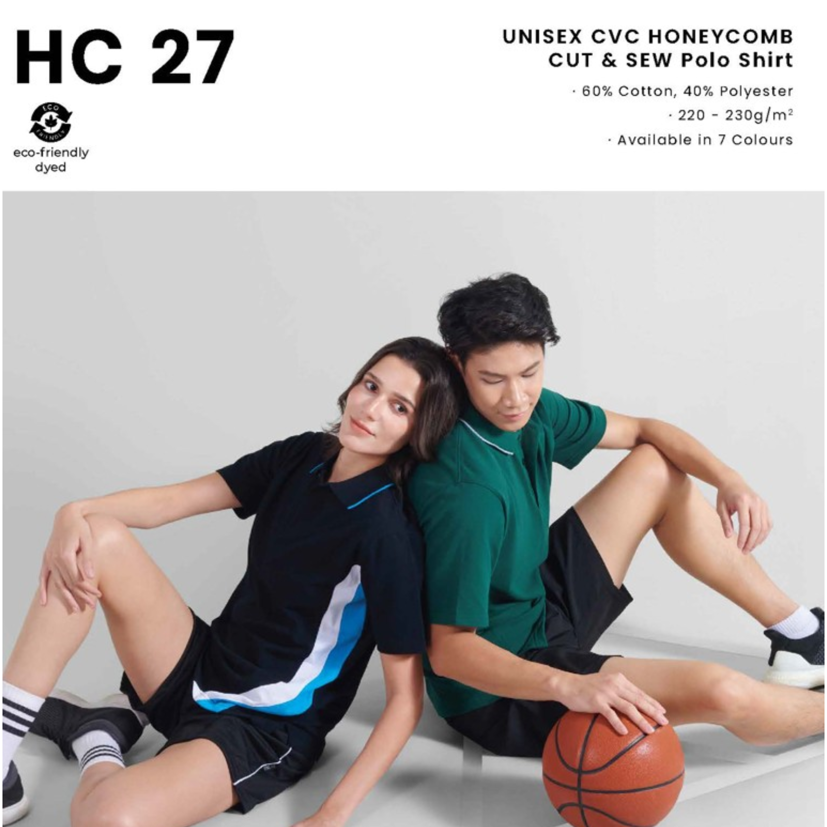 HC 27 UNISEX CVC HONEYCOMB CUT & SEW Polo Shirt