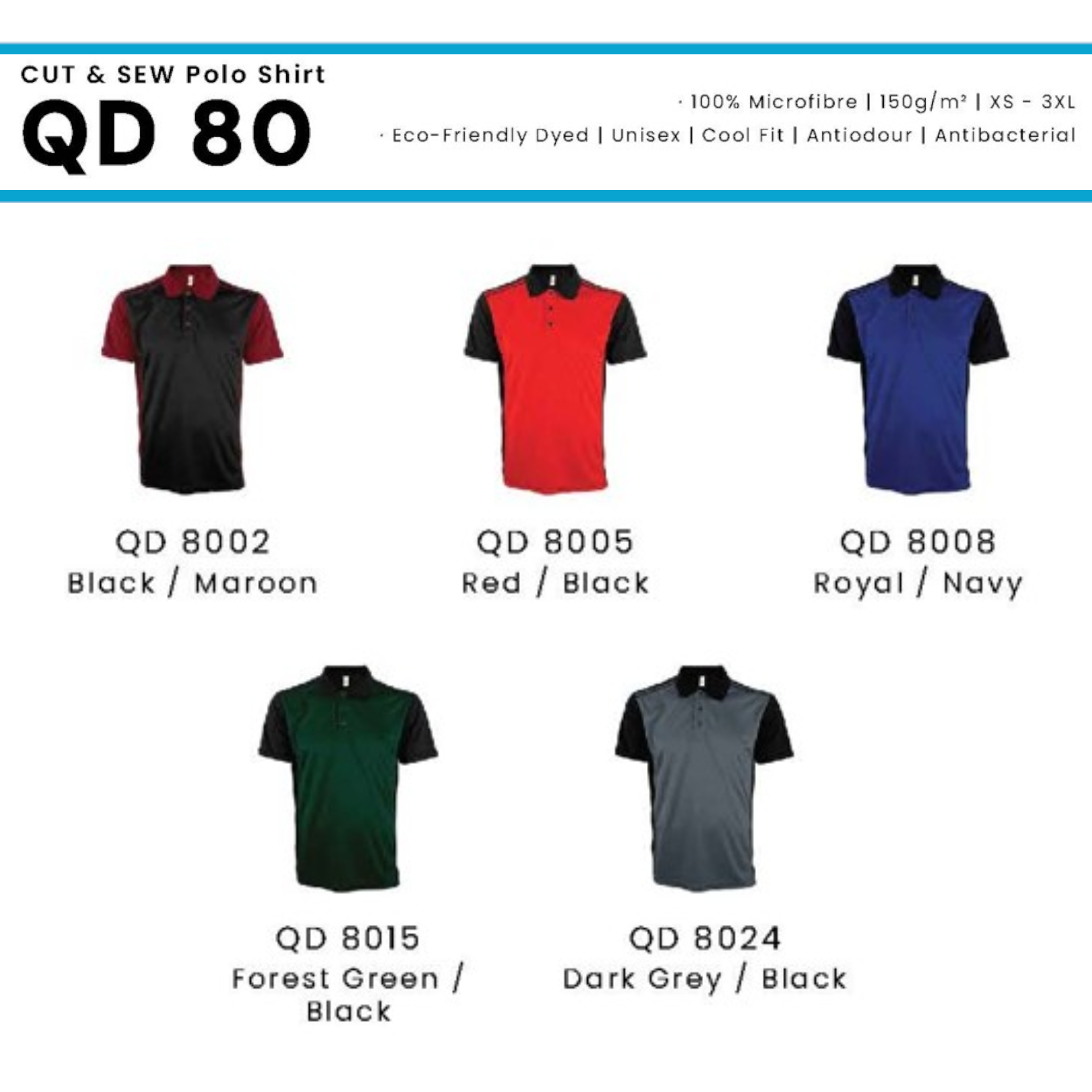 QD 80 CUT & SEW Polo Shirt