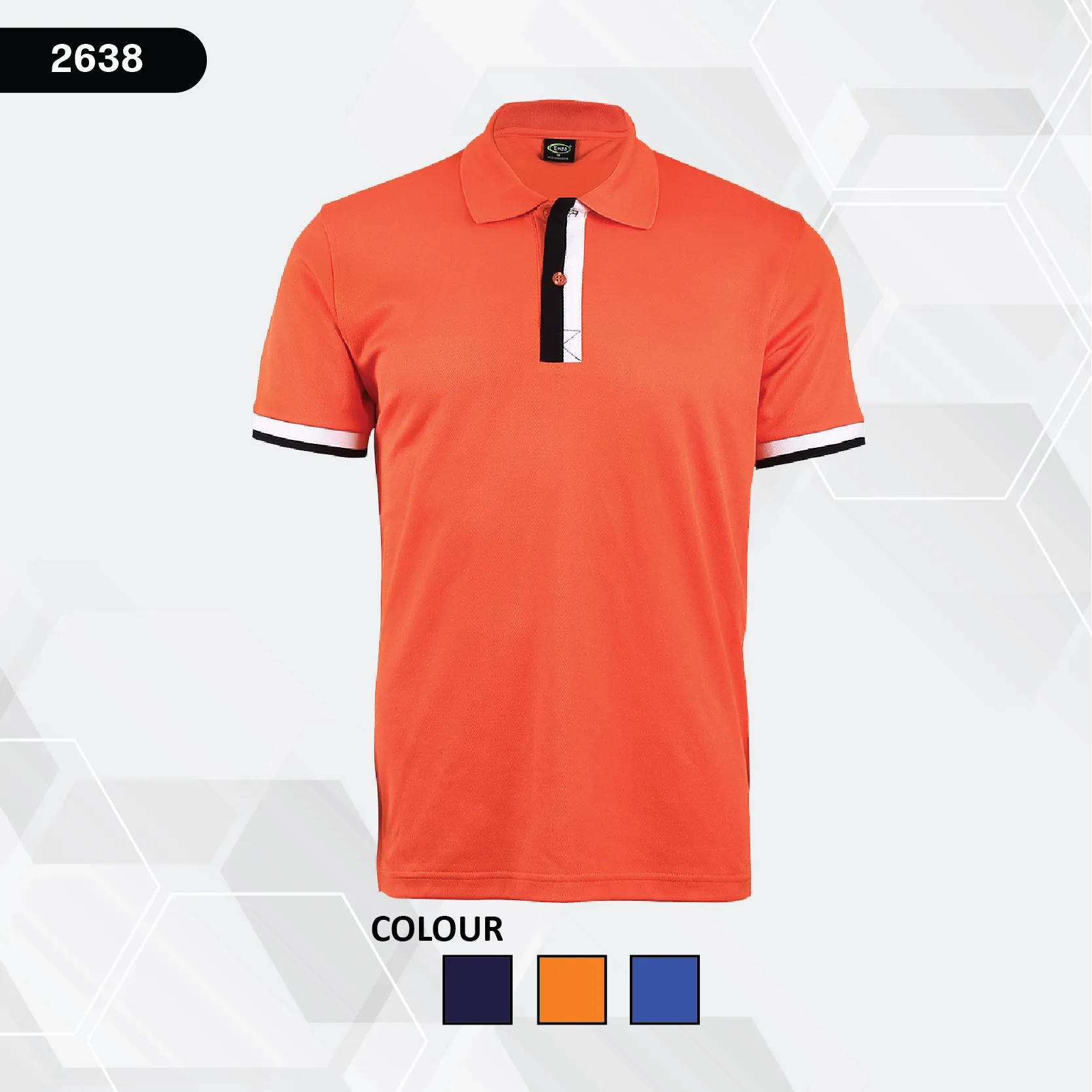 ENZO CODE 2638 POLO WITH COLOR BLOCK PLACKET