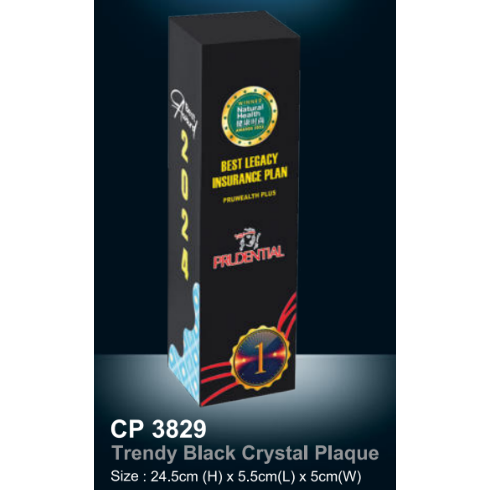 Trendy Black Crystal Plaque