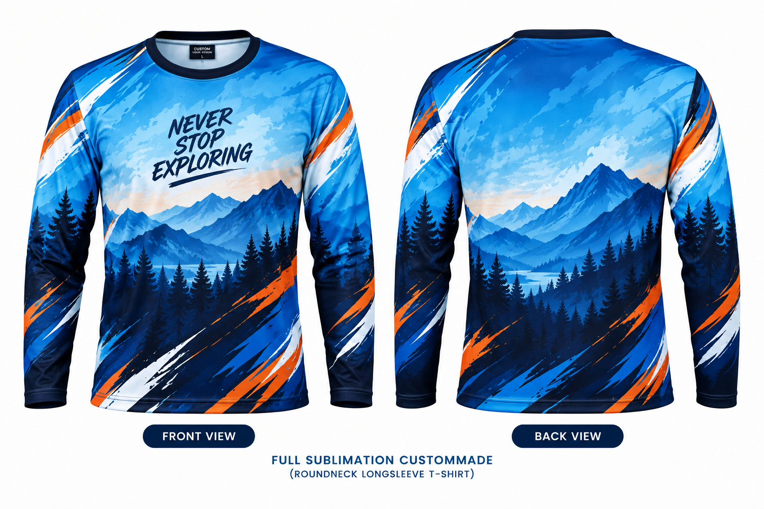 Full Sublimation Custommade (Roundneck Longsleeve) T-Shirt