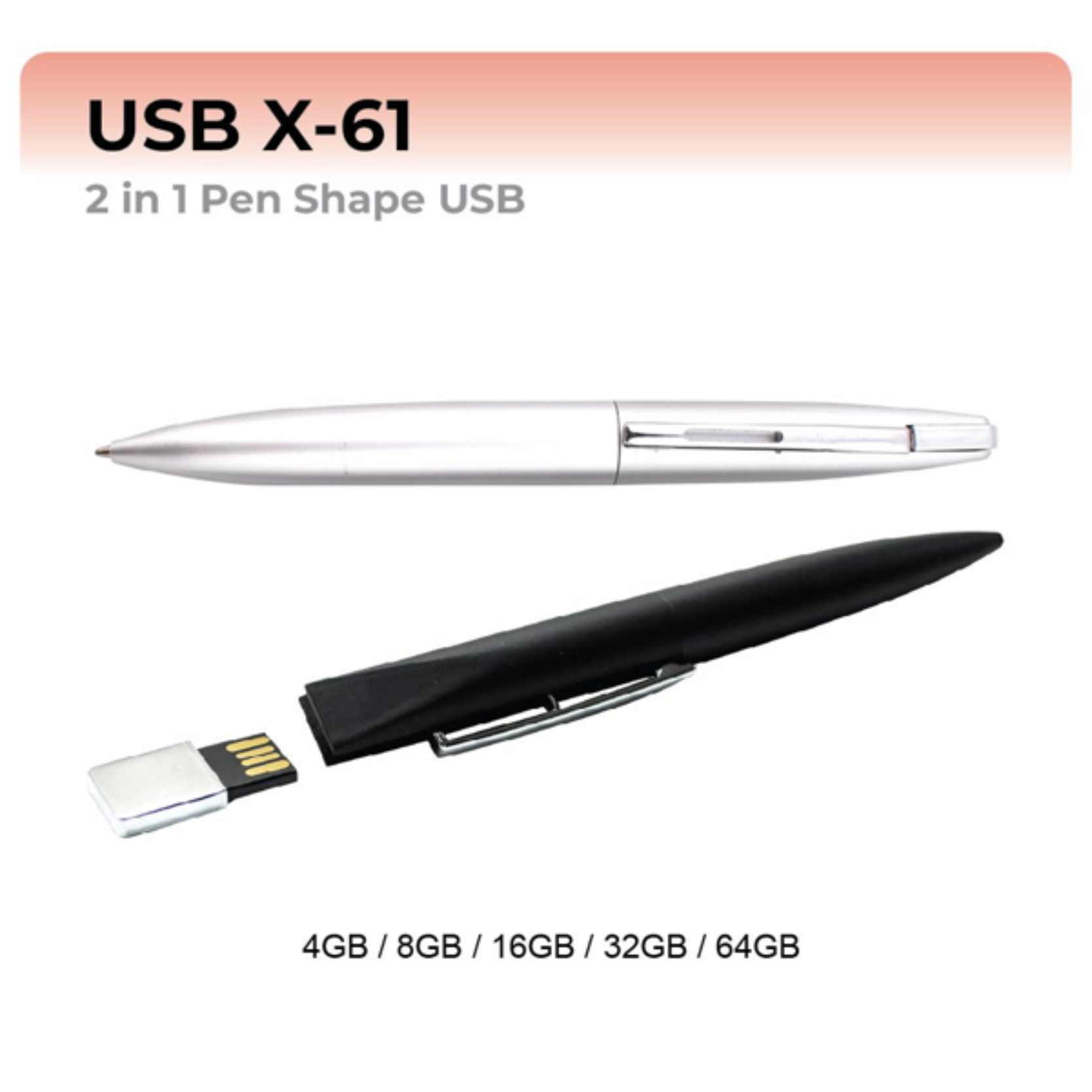USB X-61 (2 in 1 Pen Shape USB)
