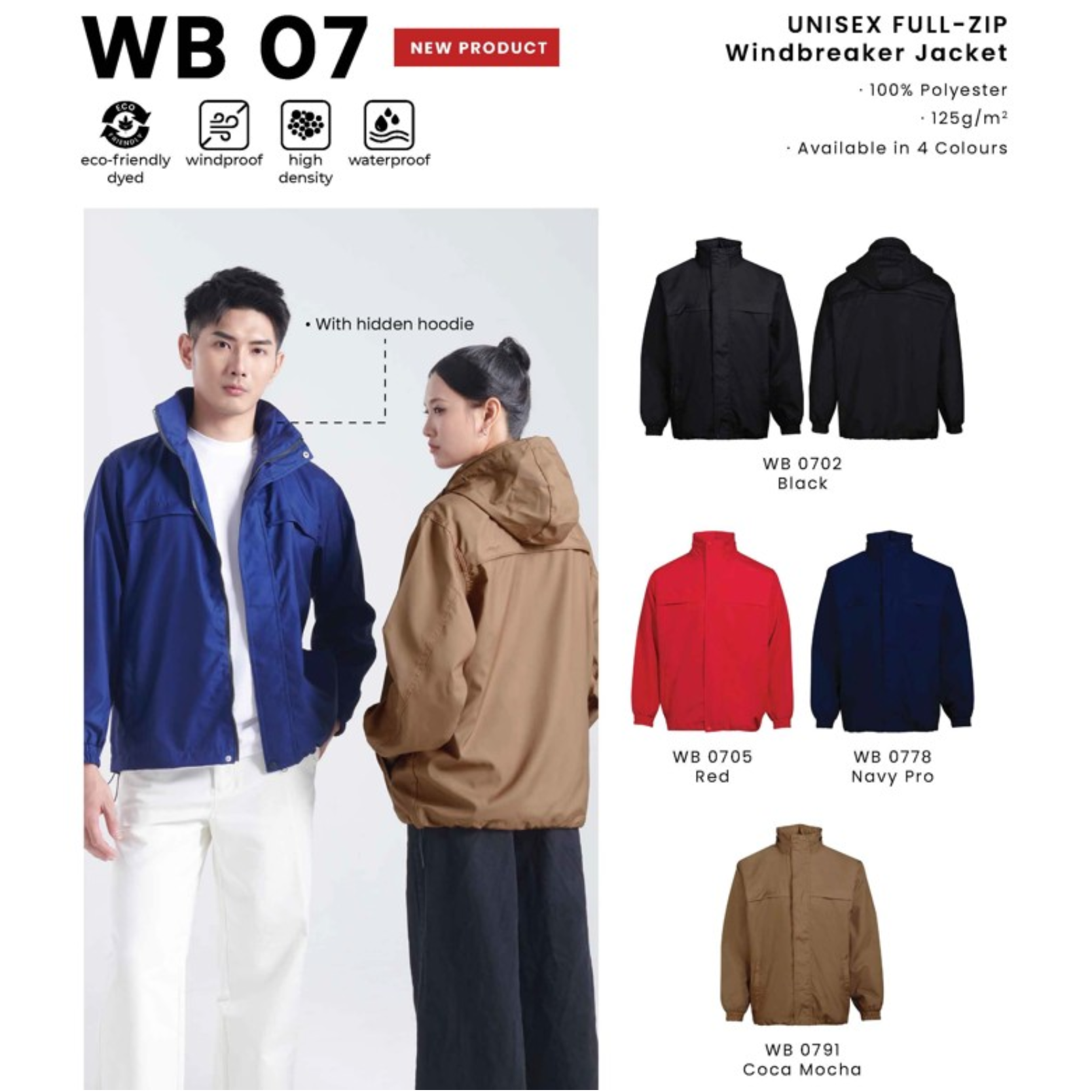 WB 07 UNISEX FULL-ZIP Windbreaker Jacket