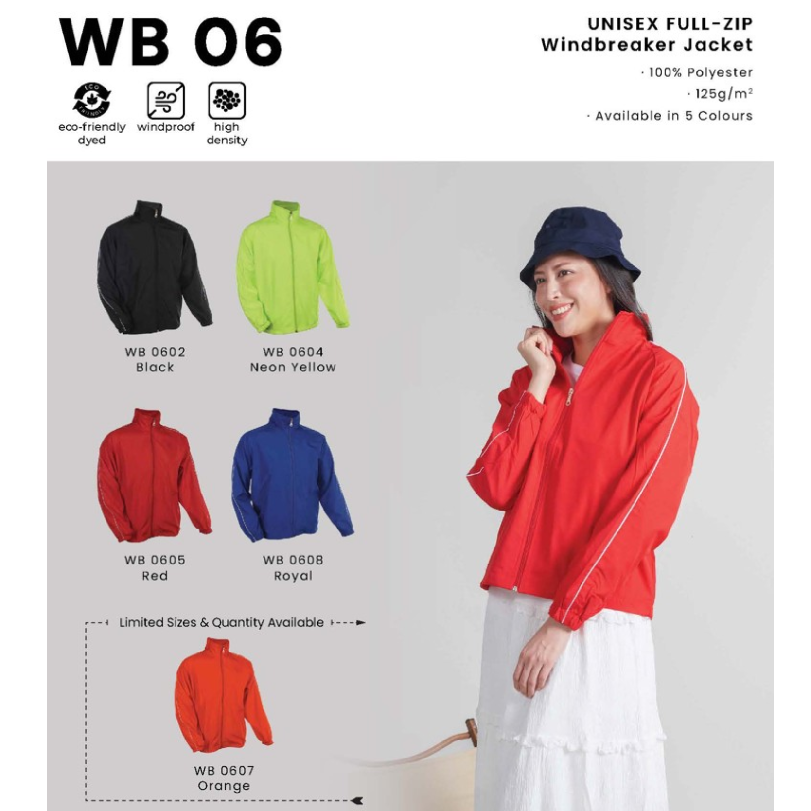 WB 06 UNISEX FULL-ZIP Windbreaker Jacket