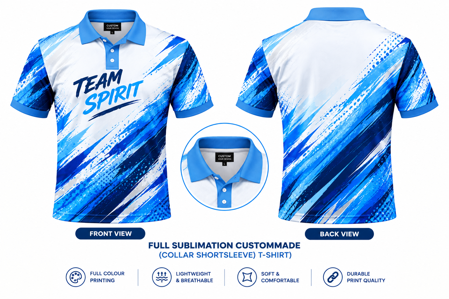 Full Sublimation Custommade (Collar Shortsleeve) T-Shirt