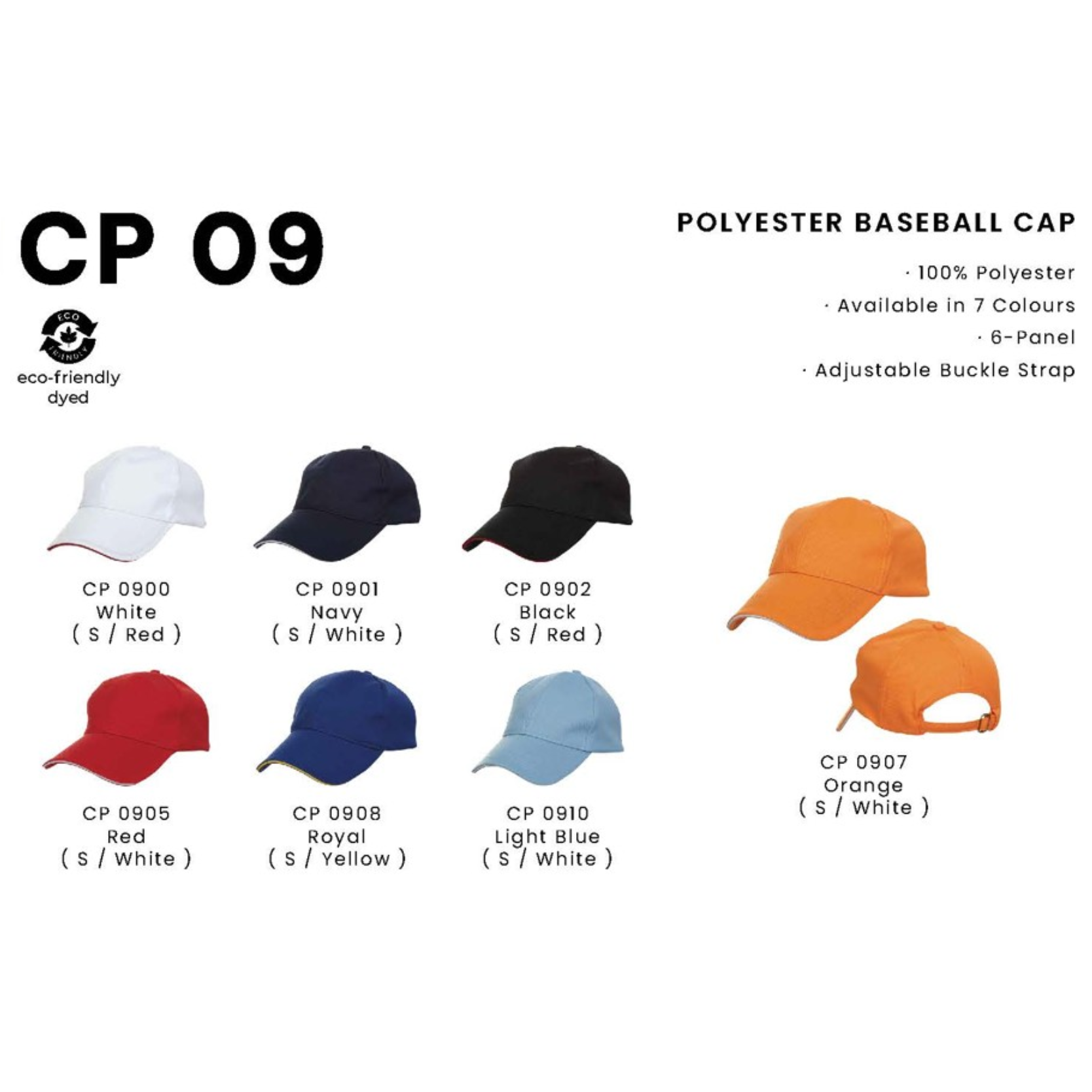 CP 09 POLYESTER BASEBALL CAP