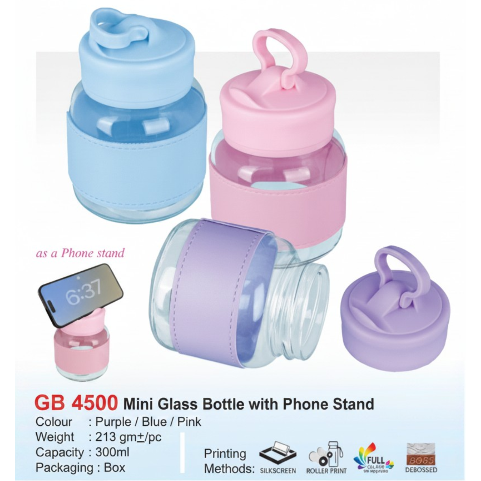 GB 4500 Mini Glass Bottle with Phone Stand