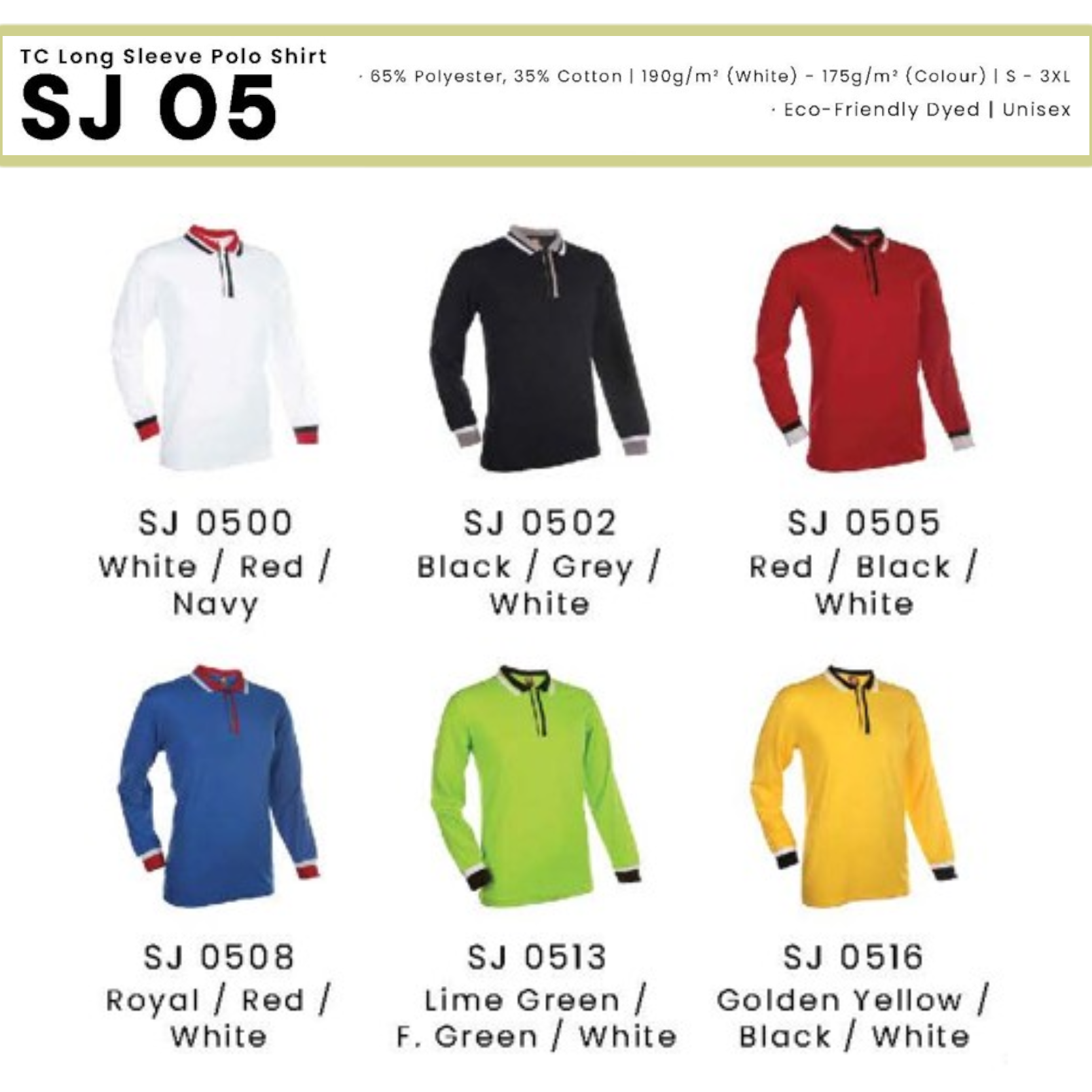 SJ 05 TC Long Sleeve Polo Shirt