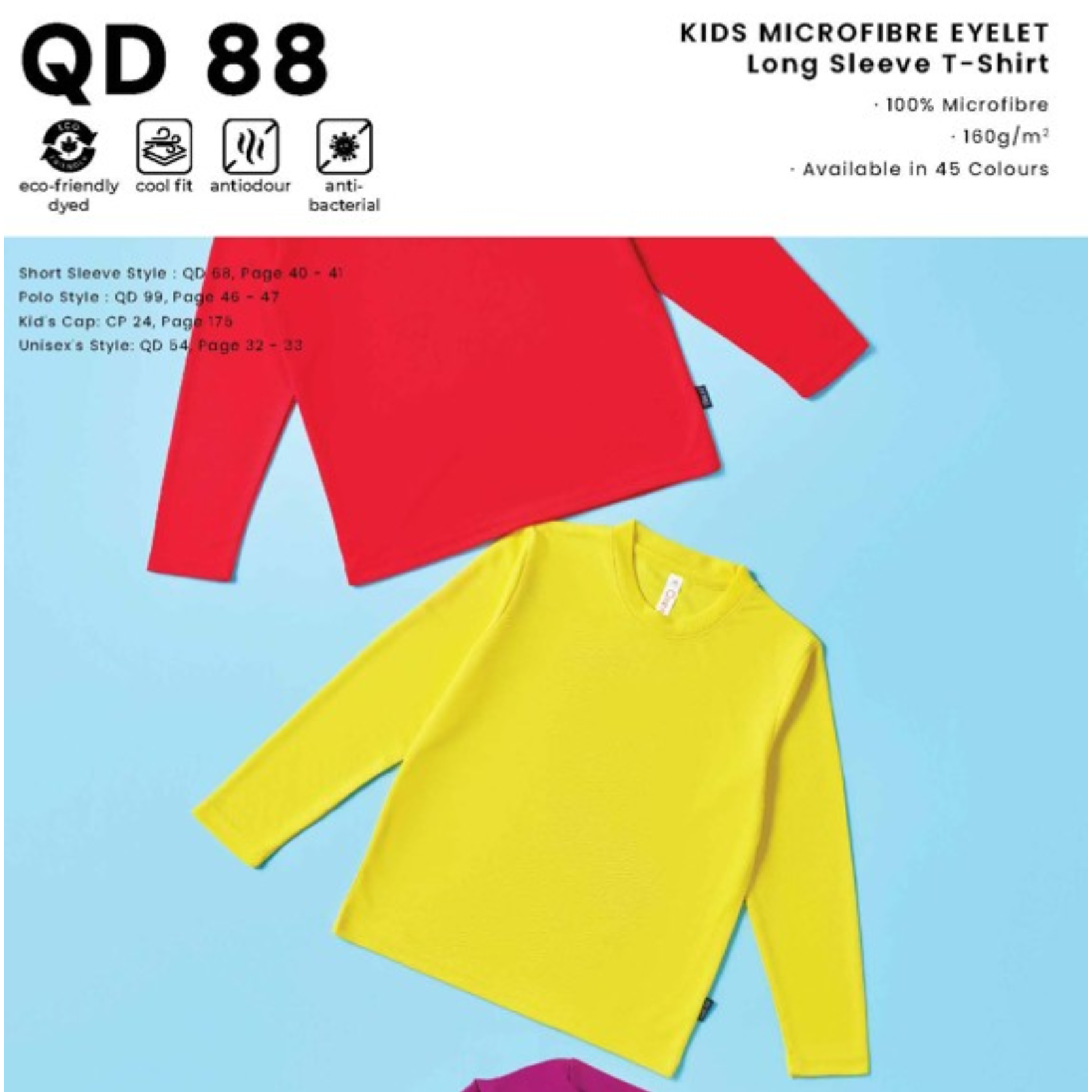 QD 88 KIDS MICROFIBRE EYELET Long Sleeve T-Shirt